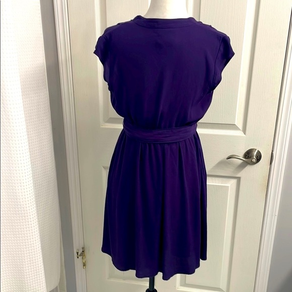 Anthropologie Maeve Purple Wrap Dress with Cap Sleeves V Neck Size XS - Picture 3 of 13